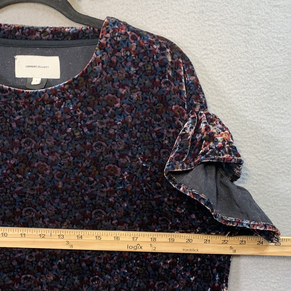 CURRENT/ELLIOTT The Floral Velvet Janie Dress 17-4-000848 Women's Size Small - Picture 5 of 7